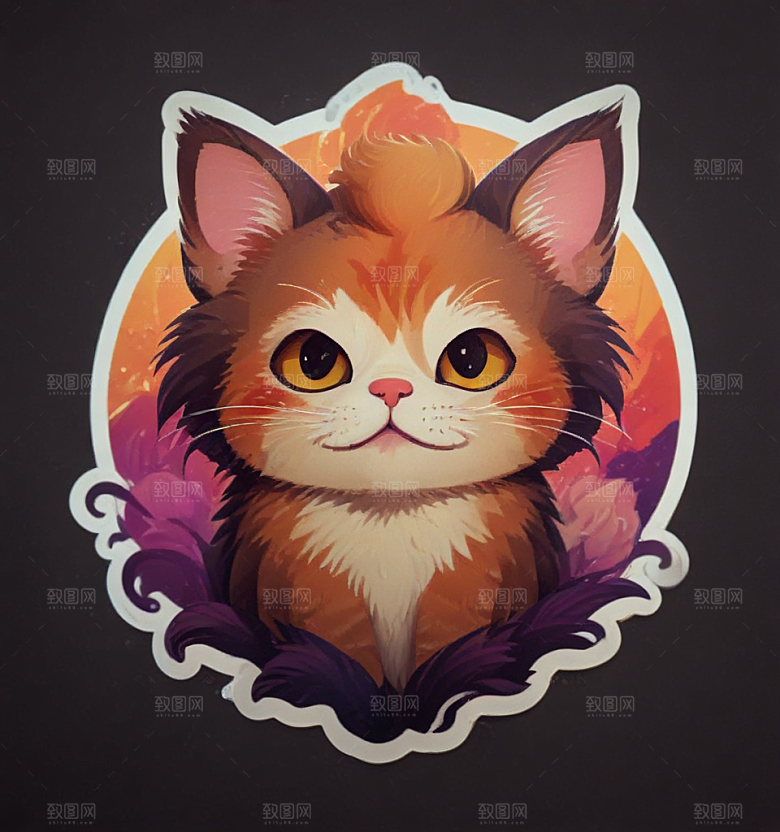 可爱猫咪插画设计图片