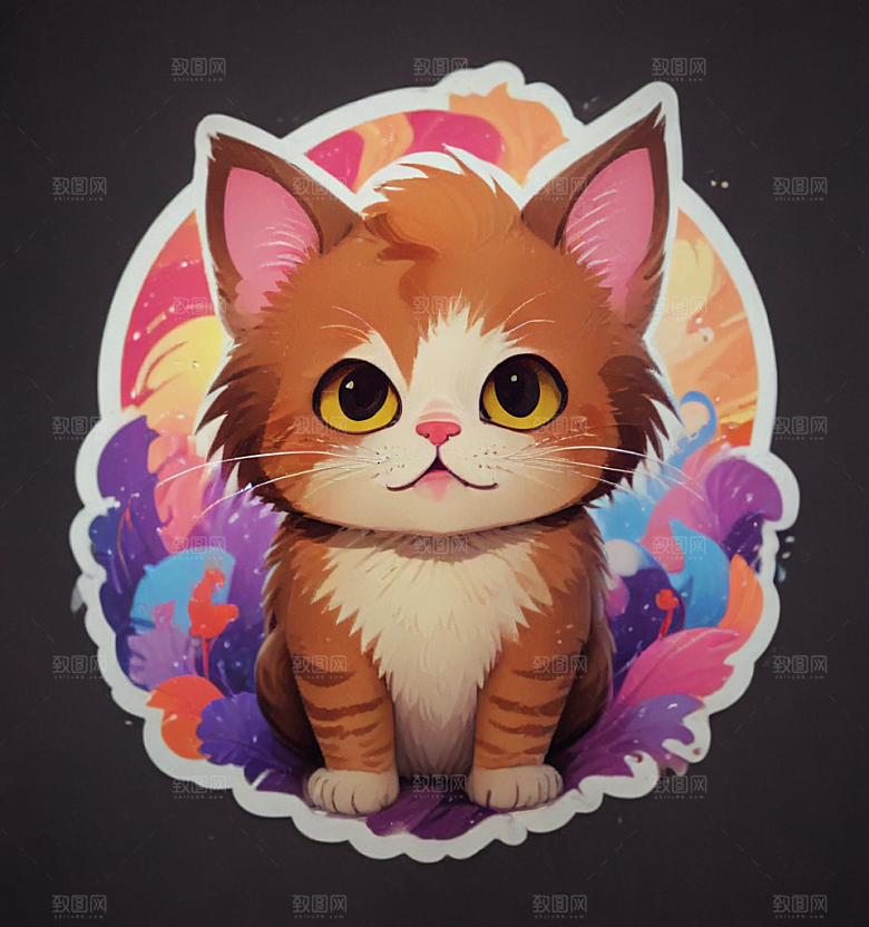 可爱猫咪插画设计图片