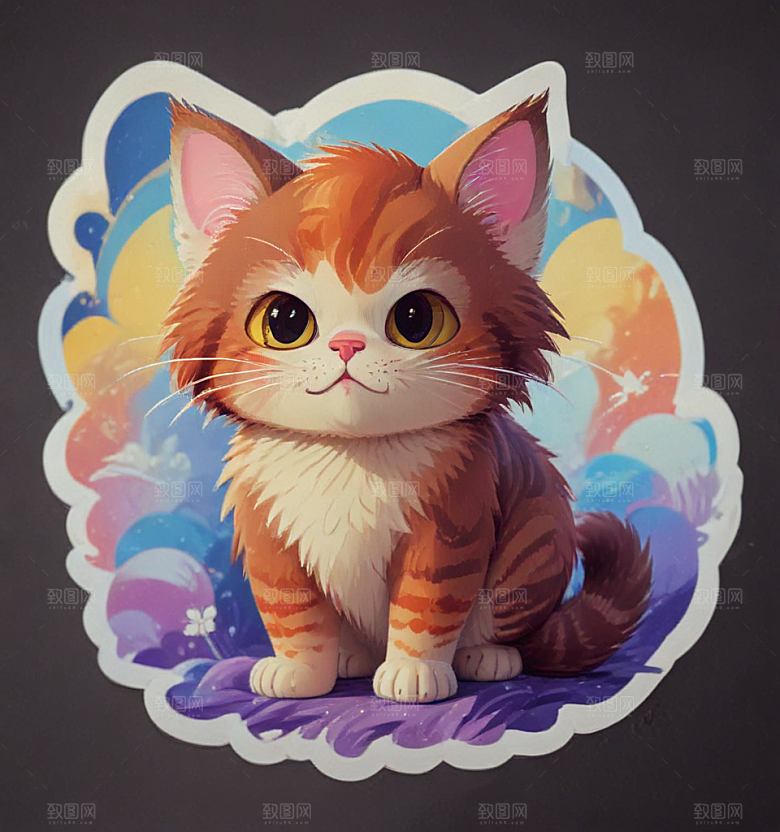 可爱猫咪插画设计图片