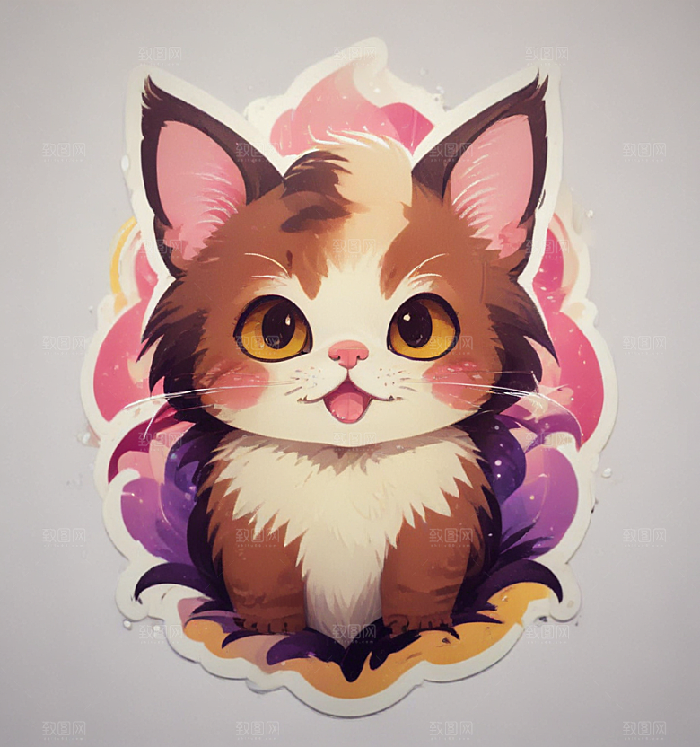 可爱猫咪插画设计图片