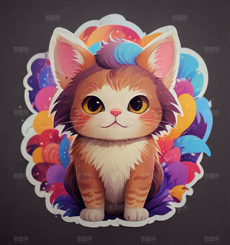 可爱猫咪插画设计图片