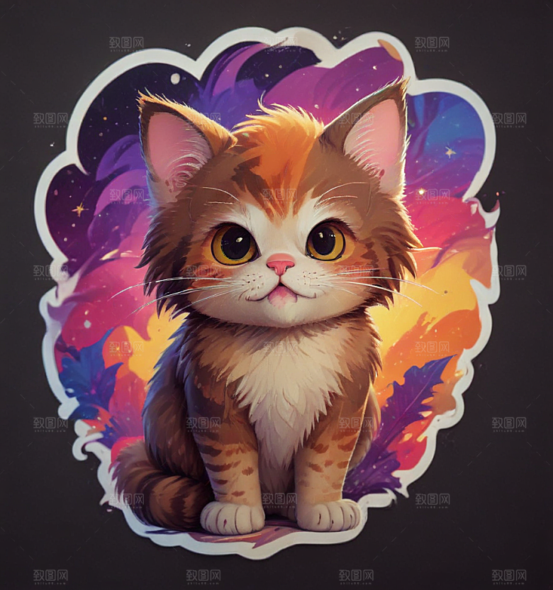 可爱猫咪插画设计图片