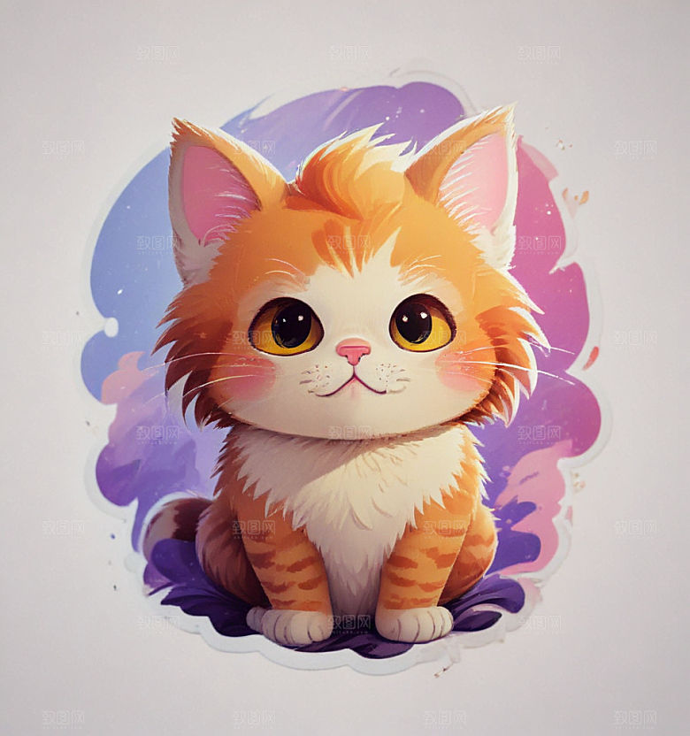 可爱猫咪插画设计图片