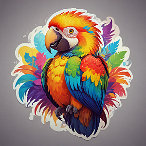 色彩斑斓的鹦鹉图图片
