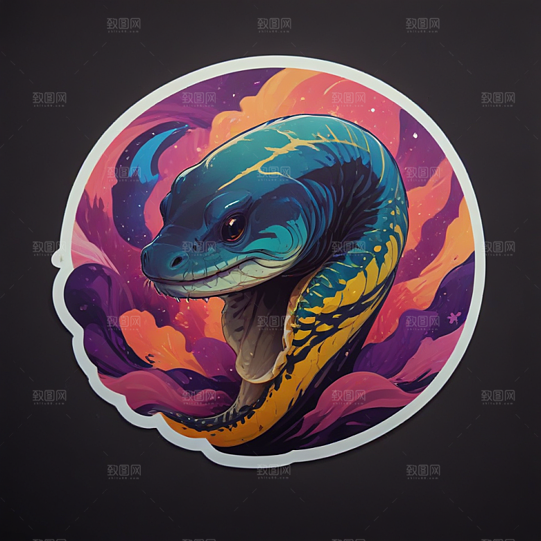 色彩斑斓鳝鱼插画主角图片