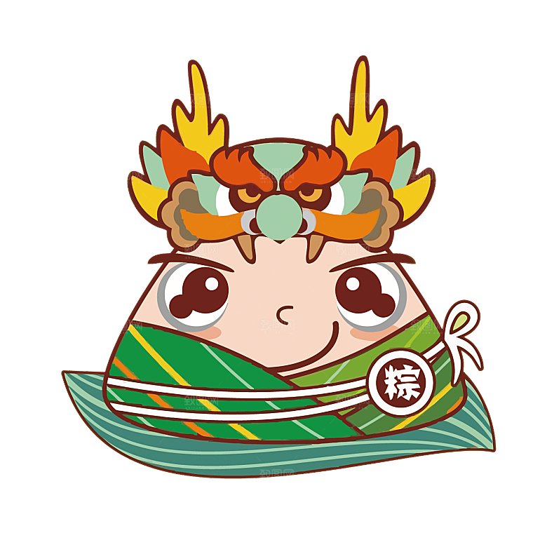 手绘可爱粽子手绘png素材