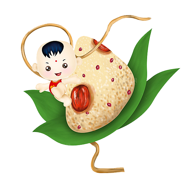 手绘可爱粽子手绘png素材