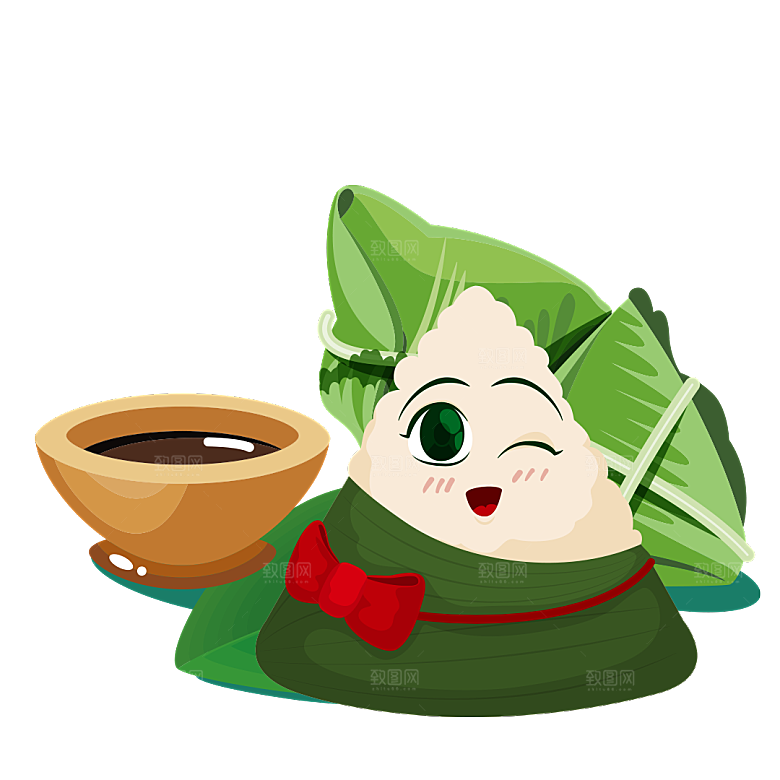 创意手绘端午节粽子插画素材