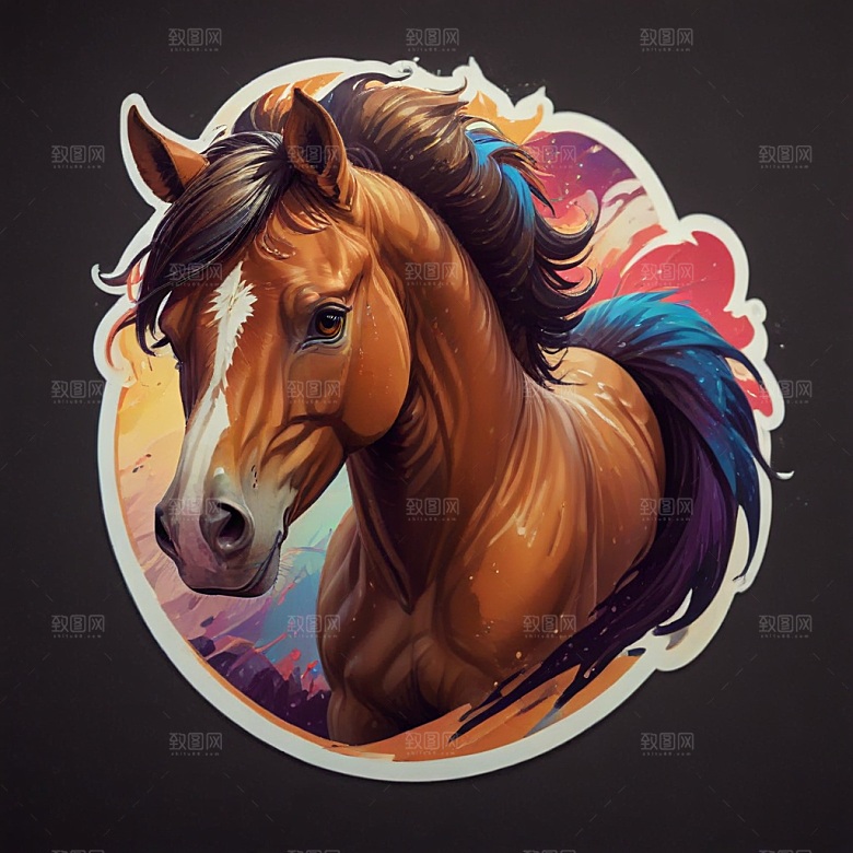 马卡通插画风格贴纸