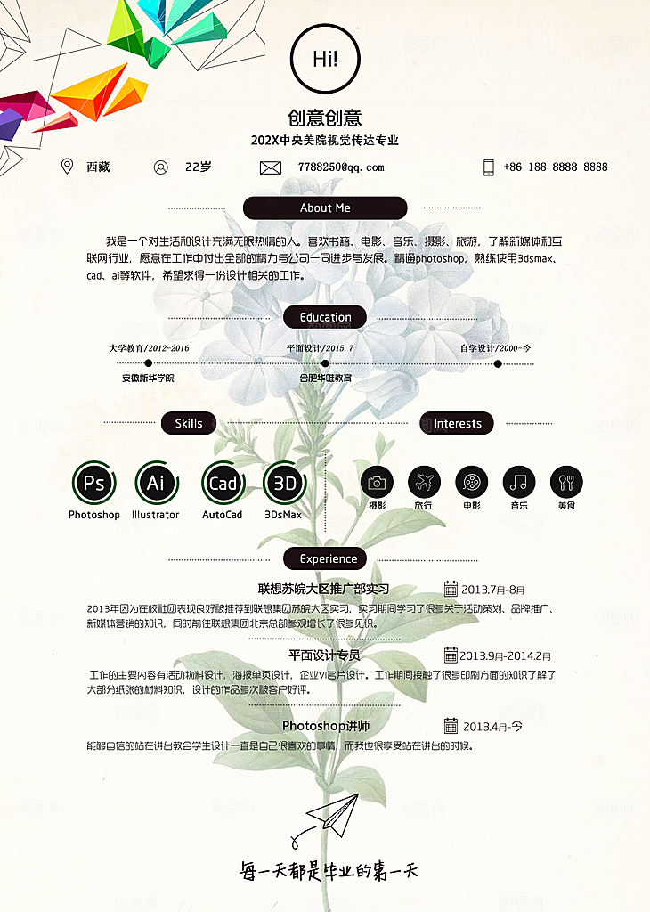 个人简历宣传海报设计