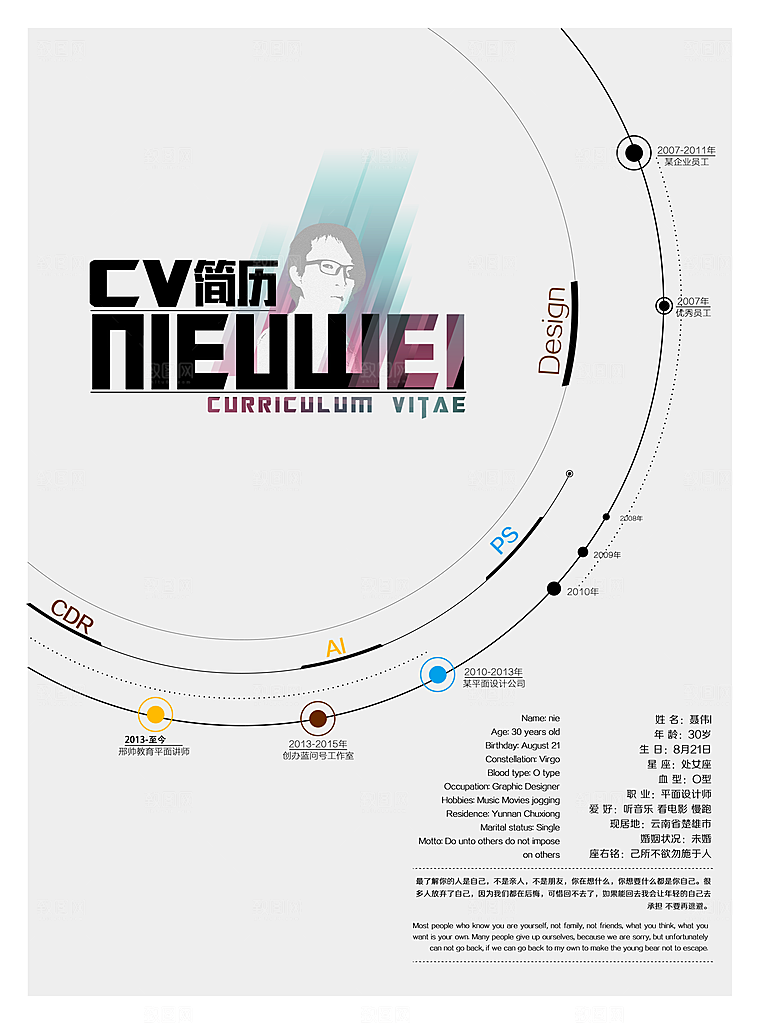 创意文化创意个人设计简历psd