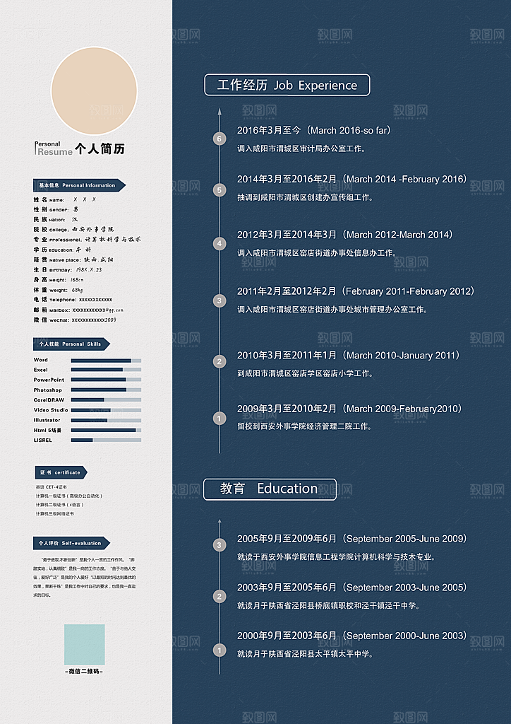 创意文化创意个人设计简历psd