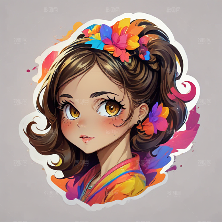 欢乐庆典花环少女派对邀请图片