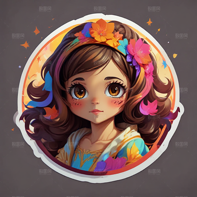 欢乐庆典花环少女派对邀请图片