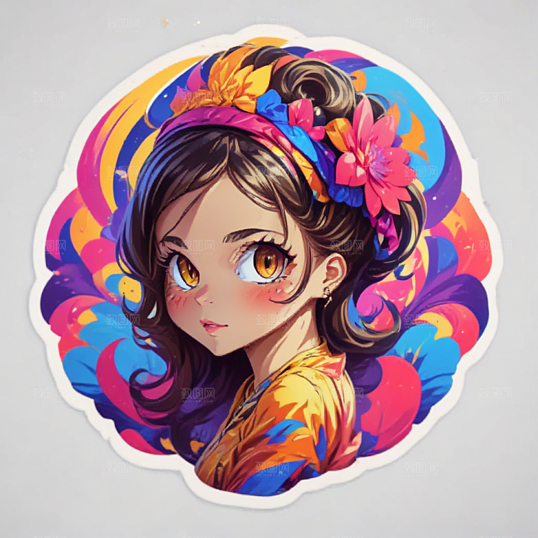 欢乐庆典花环少女派对邀请图片