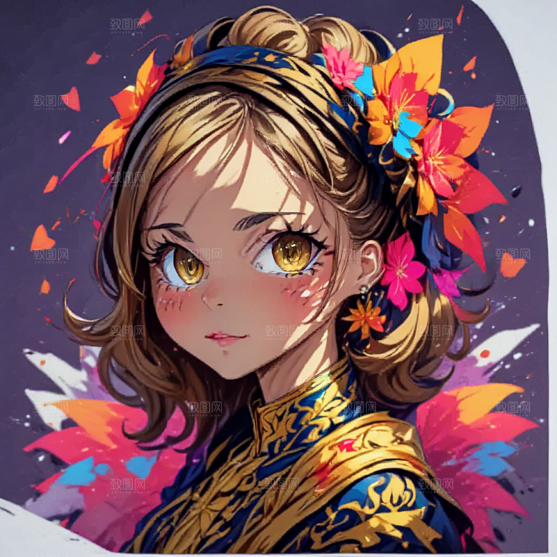 欢乐庆典花环少女派对邀请图片