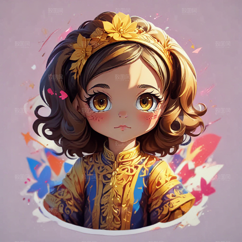 欢乐庆典花环少女派对邀请图片