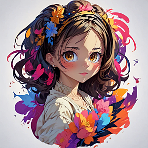 治愈系插画耳机少女享受片刻宁静图片