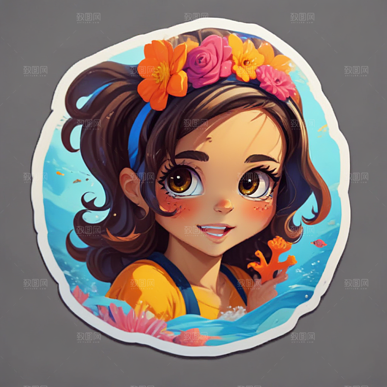 水下世界潜水少女图片