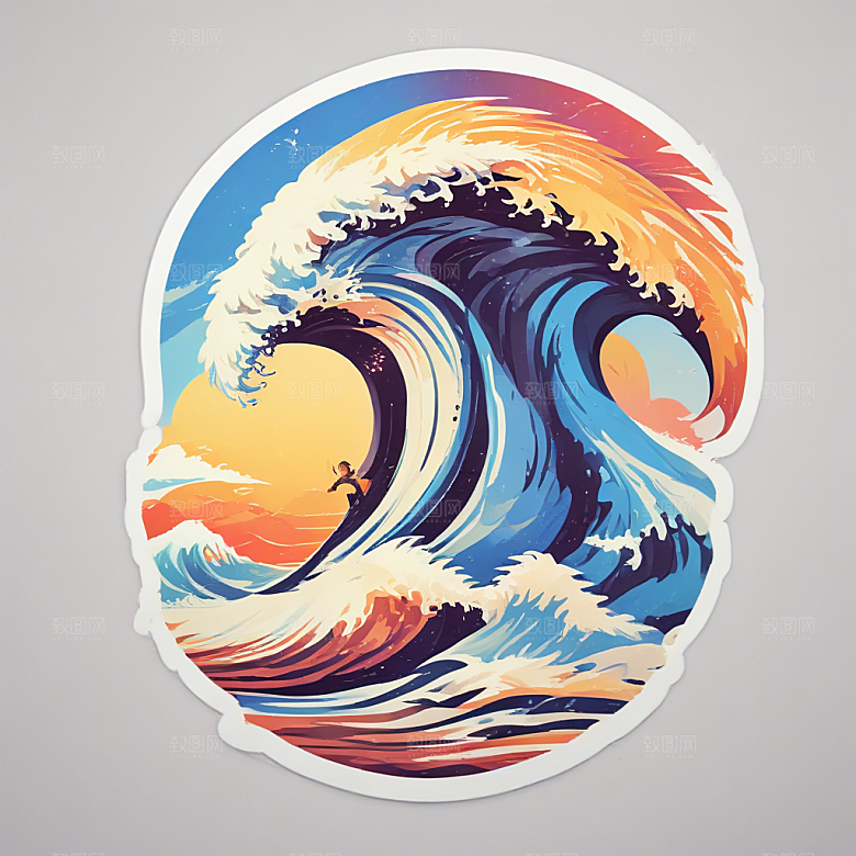 热带海浪冲浪女孩图片