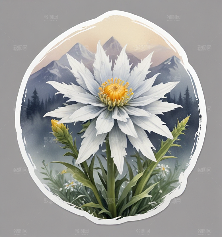 浪漫插画 花环少女图片