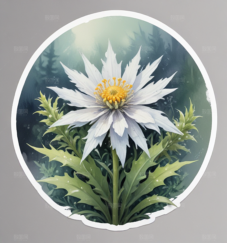 浪漫插画 花环少女图片