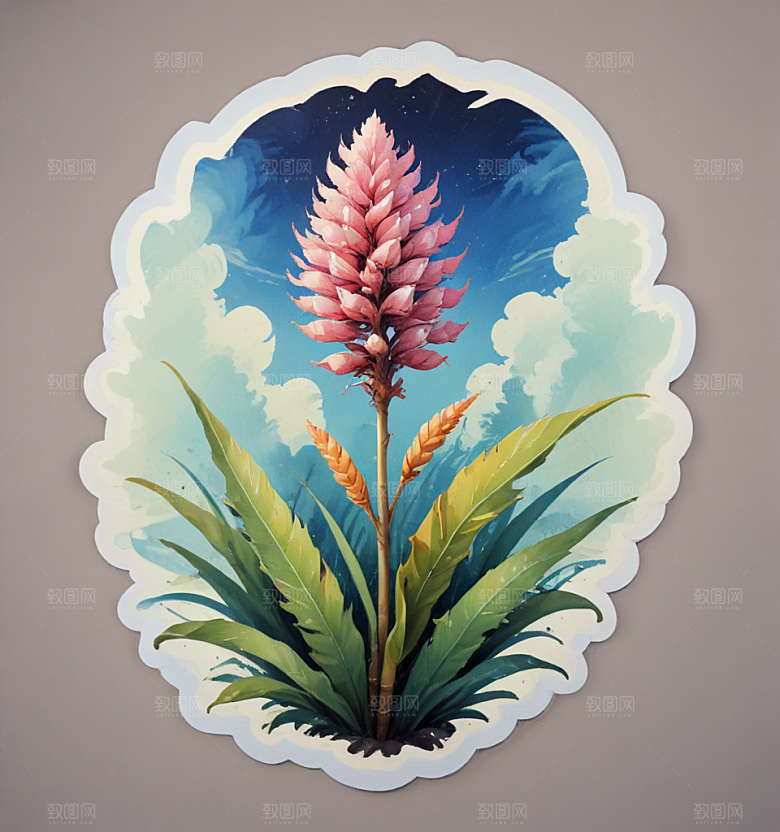 浪漫插画 花环少女图片