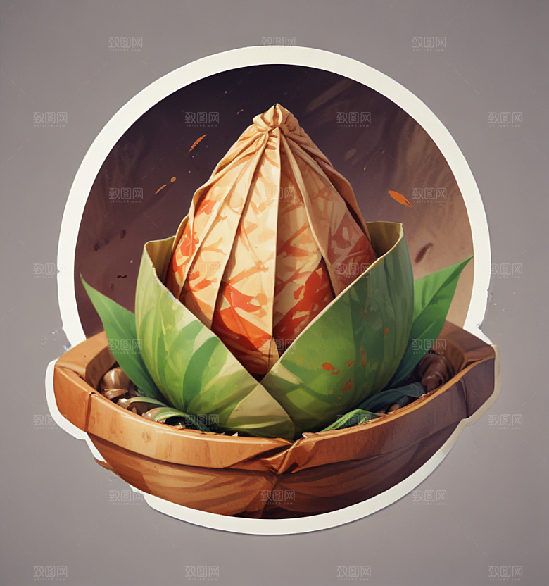 粽子卡通插画风格贴纸