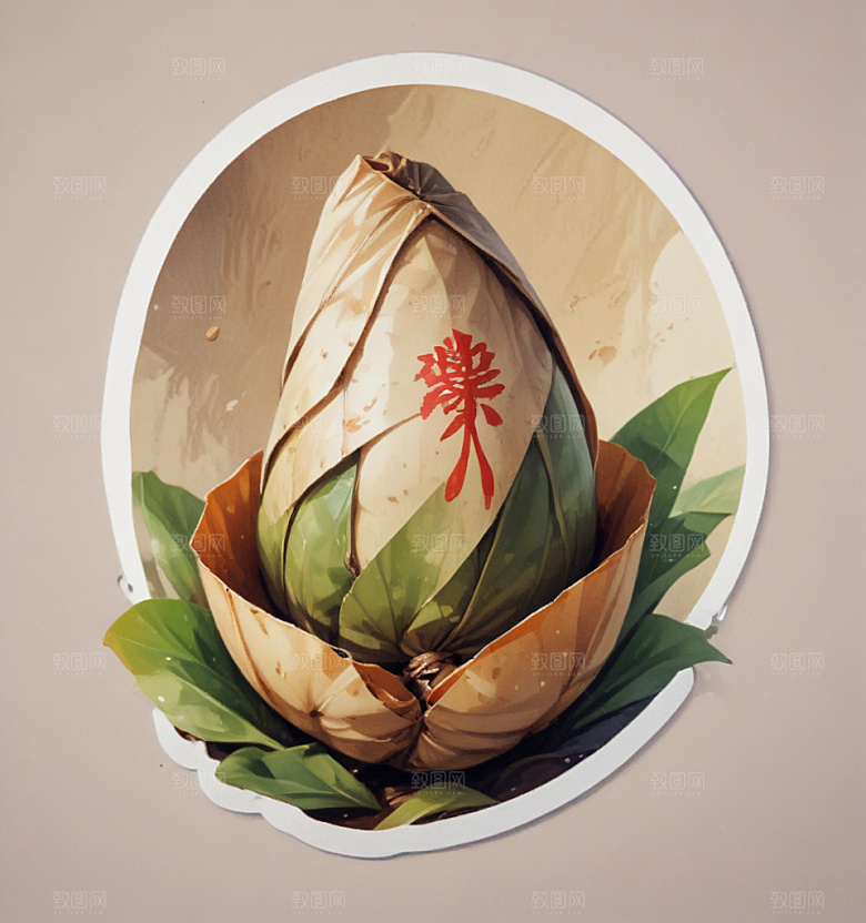 粽子卡通插画风格贴纸