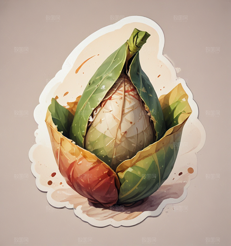 粽子卡通插画风格贴纸