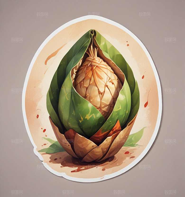 粽子卡通插画风格贴纸