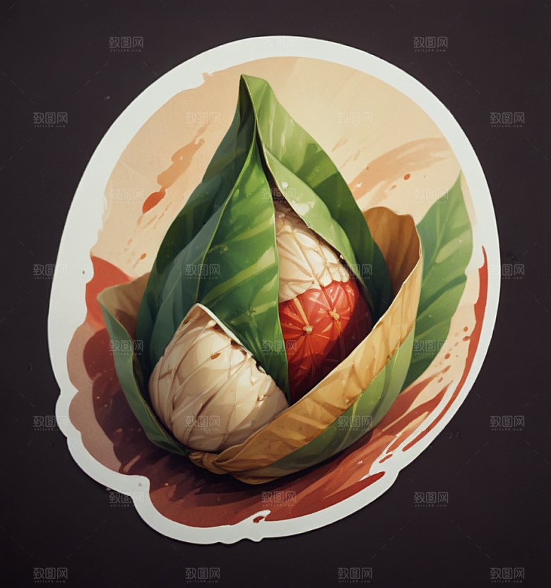 粽子卡通插画风格贴纸