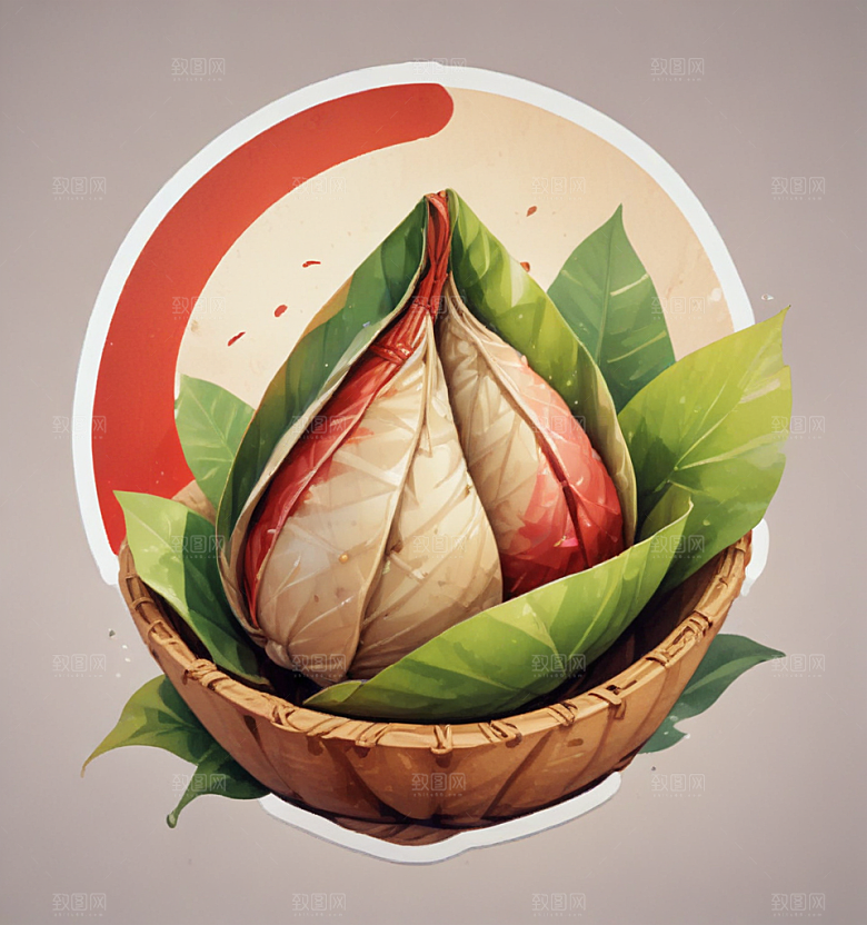 粽子卡通插画风格贴纸
