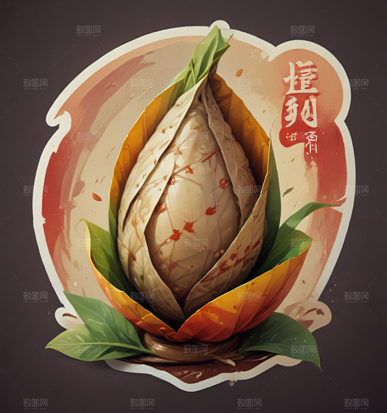粽子卡通插画风格贴纸