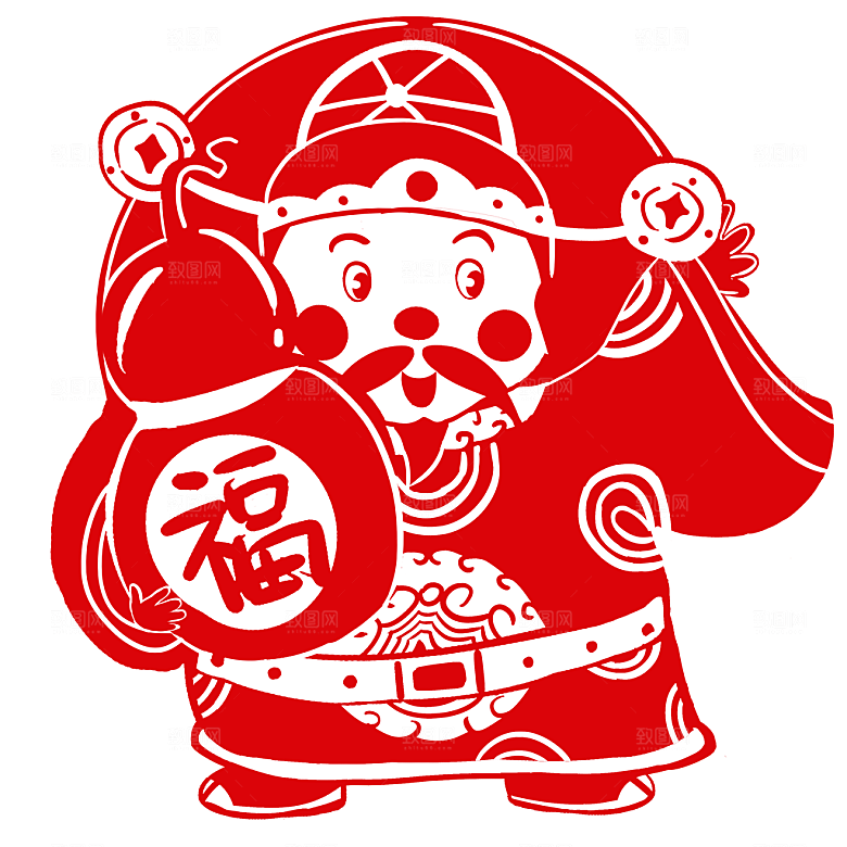 免抠卡通财神元素