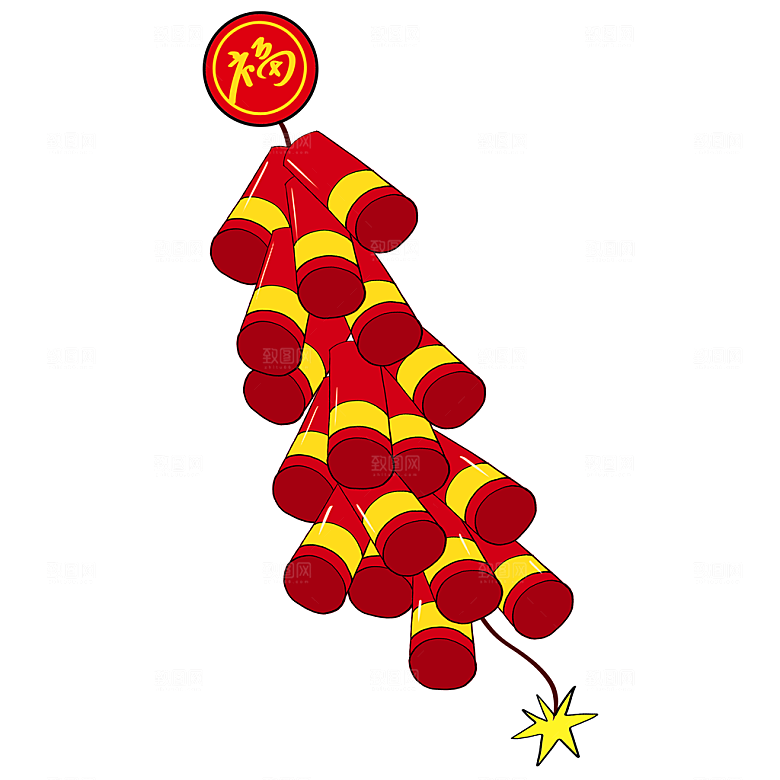 免抠卡通鞭炮元素