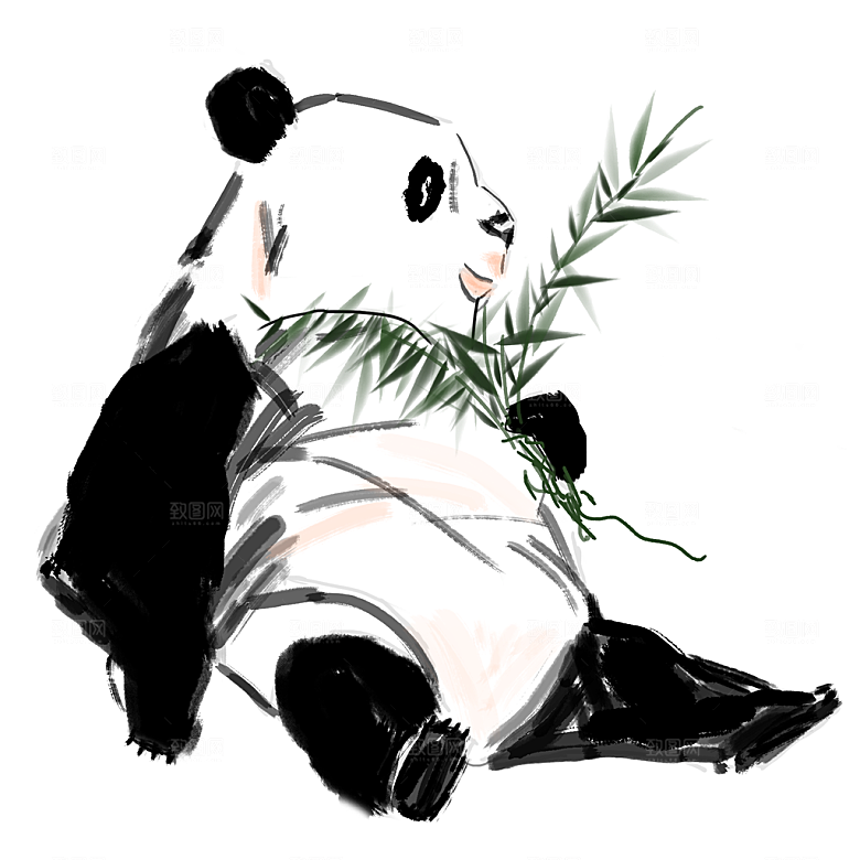 免抠卡通熊猫元素