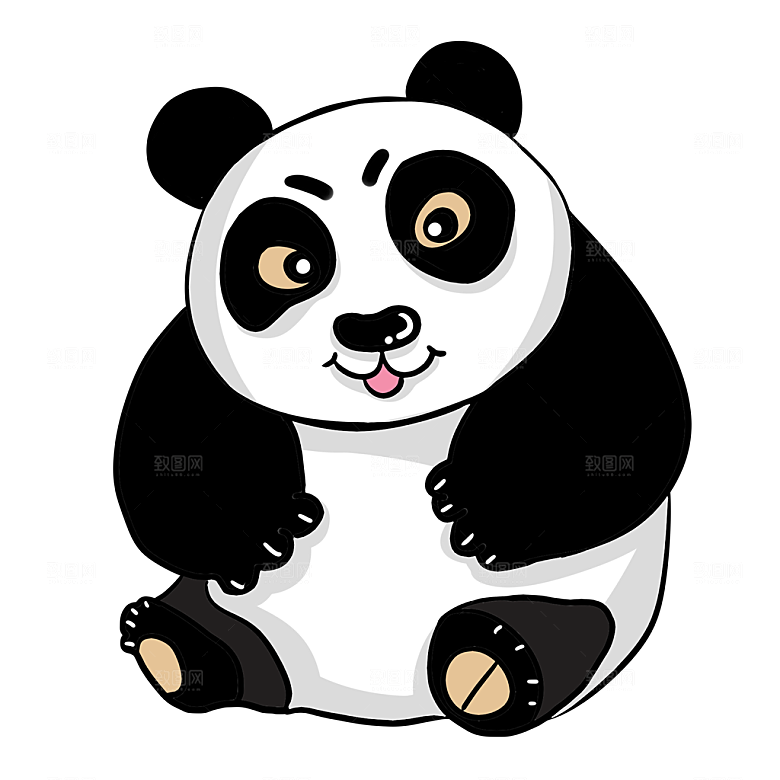 免抠卡通熊猫元素
