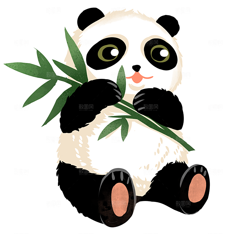 免抠卡通熊猫元素