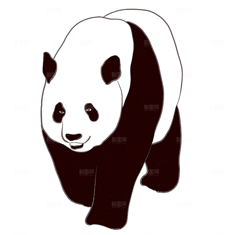 免抠卡通熊猫元素