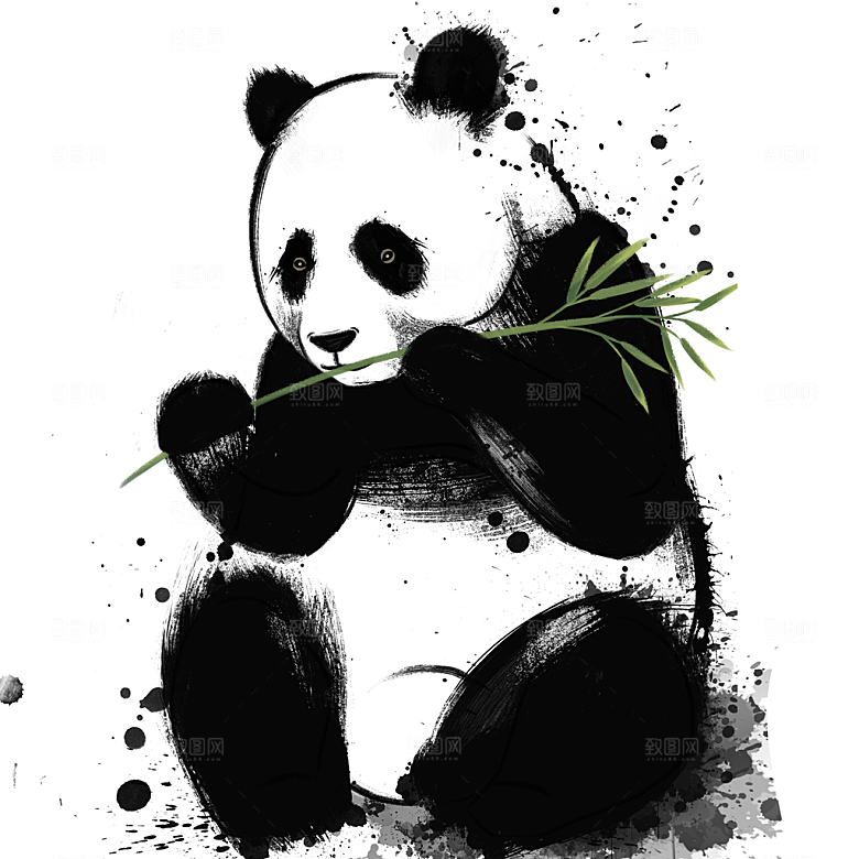 免抠卡通熊猫元素
