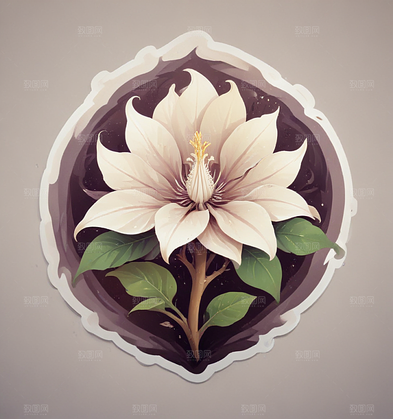 曼陀罗卡通插画风格贴纸