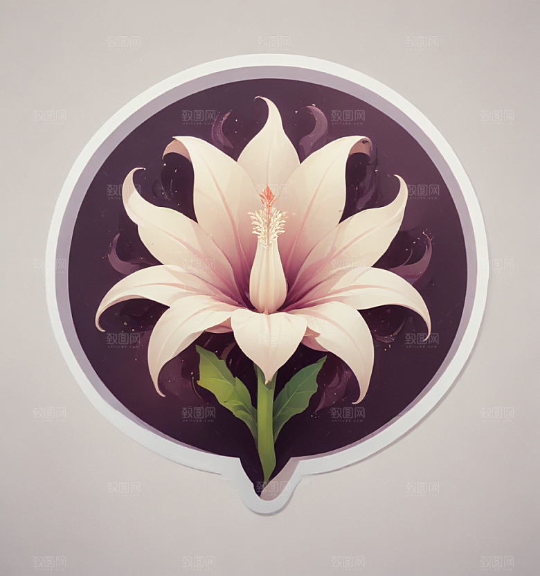 曼陀罗卡通插画风格贴纸