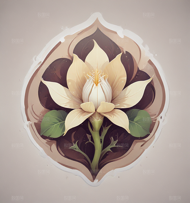 曼陀罗卡通插画风格贴纸