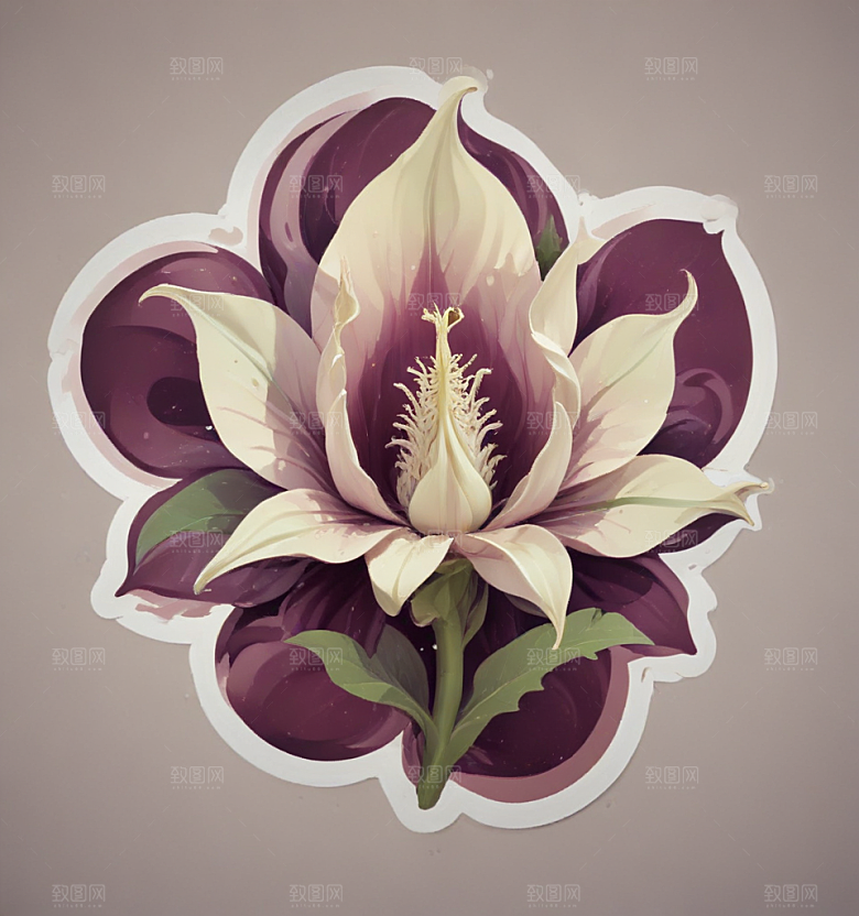 曼陀罗卡通插画风格贴纸
