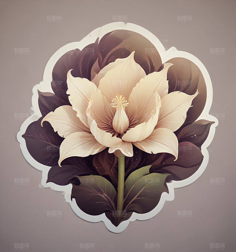 曼陀罗卡通插画风格贴纸