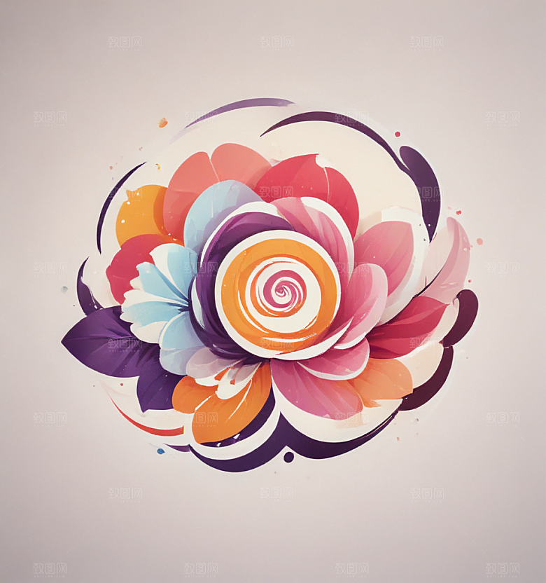 旋花卡通插画风格贴纸