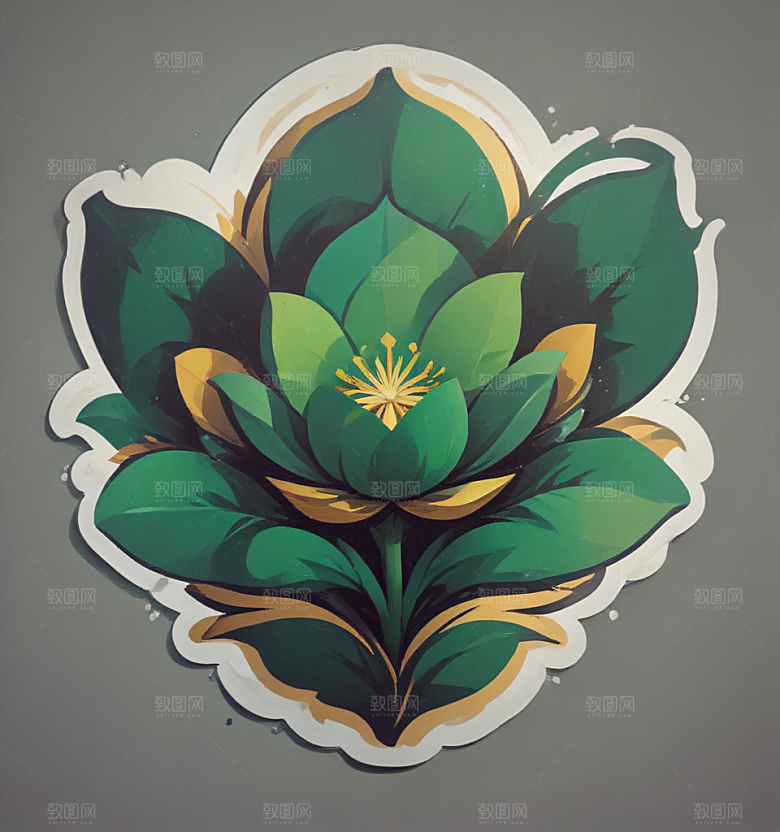 翠花卡通插画风格贴纸