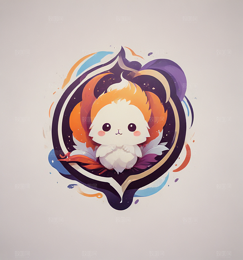 白芨卡通插画风格贴纸