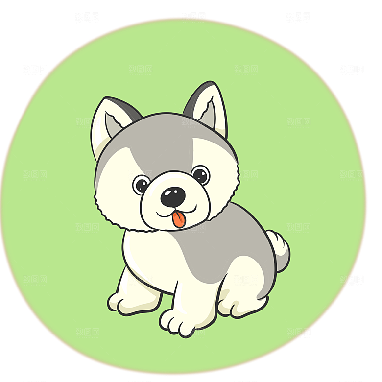 免抠卡通小狗元素